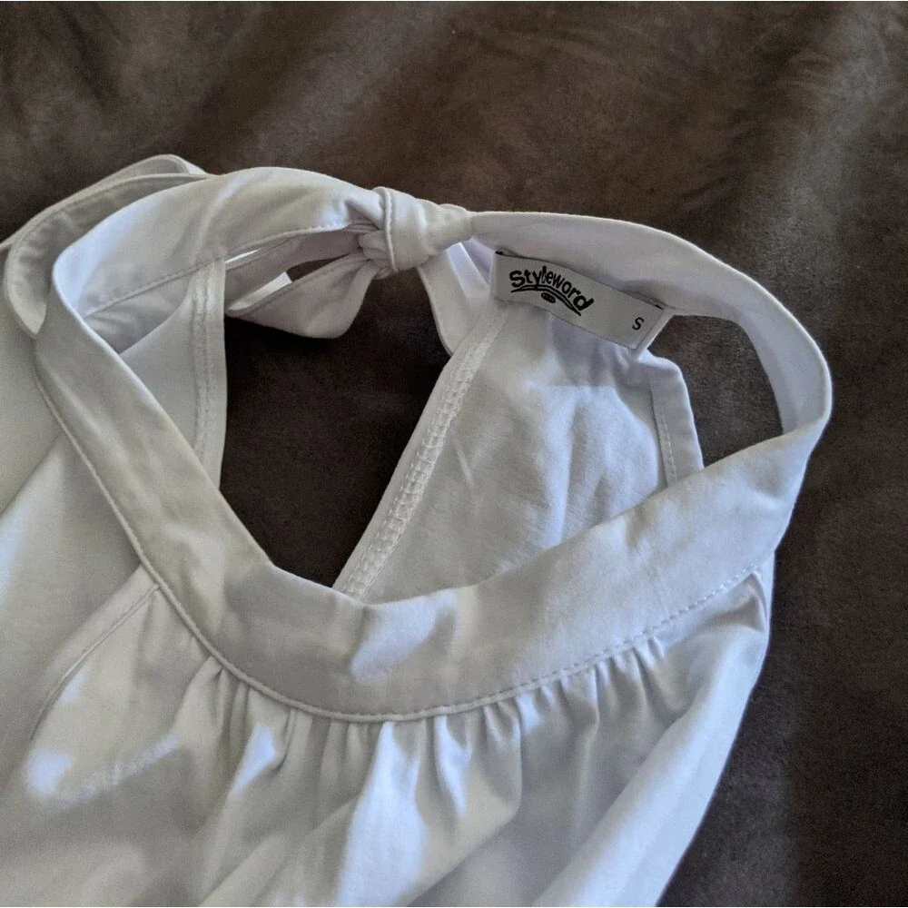 NWOT 3 for $20! White Cotton Halter Empire Dress